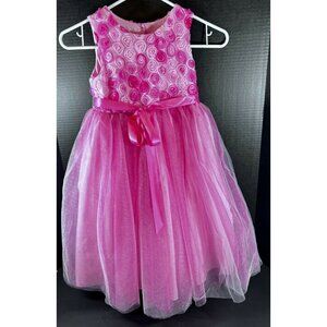 Marmalata Girls Dress Size 6 Flower Girl Easter Bright Pink EUC